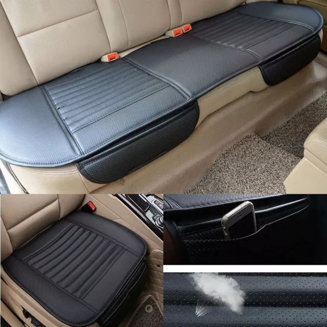 Car Front Seat Chair Cushion Leather Soft Pad Cover Black Protector Mat Non-slip