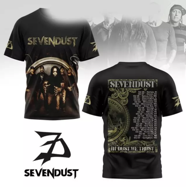 SEVENDUST IN DUST We Trust Tour 2025 AOP 3D Tshirt £18.94 PicClick UK