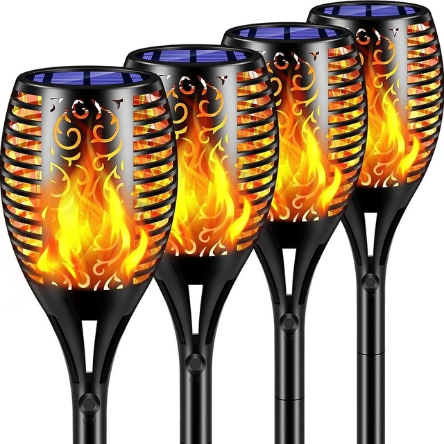 6 Lampade Solari Da Giardino A Fiamma Tremolante – Effetto Luce Calda, IP65, Ricarica Solare E Accensione Automatica Per Vialetti E Patio!