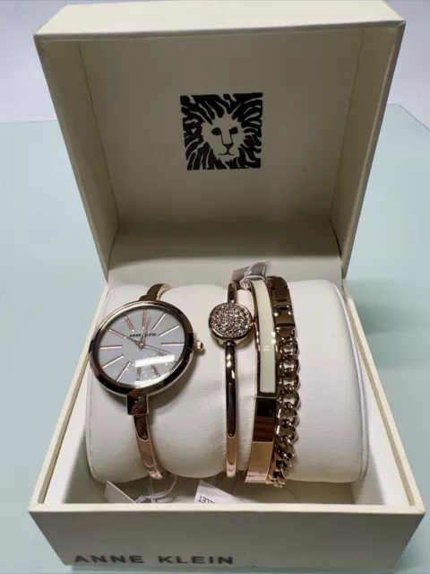 Anne Klein Women's Bangle Watch and Bracelet Set AK/1470