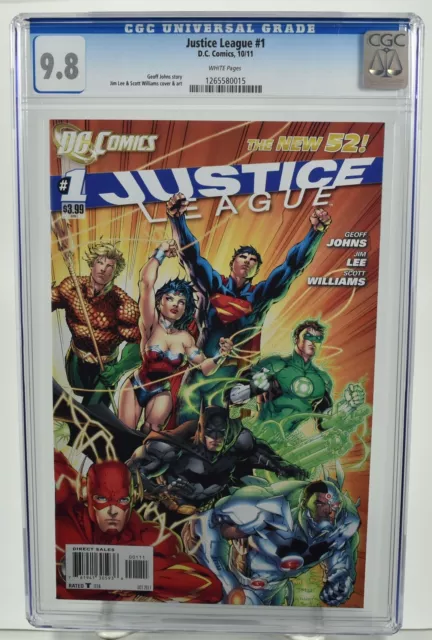 Justice League #1 (2011) CGC 9.8 White Pages DC Jim Lee Scott Williams Cover