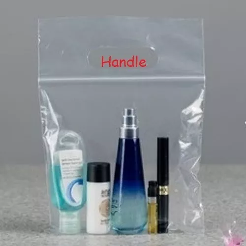 5 x AIRPORT SECURITY LIQUID CLEAR BAG PLASTIC SEAL WITH HANDLE