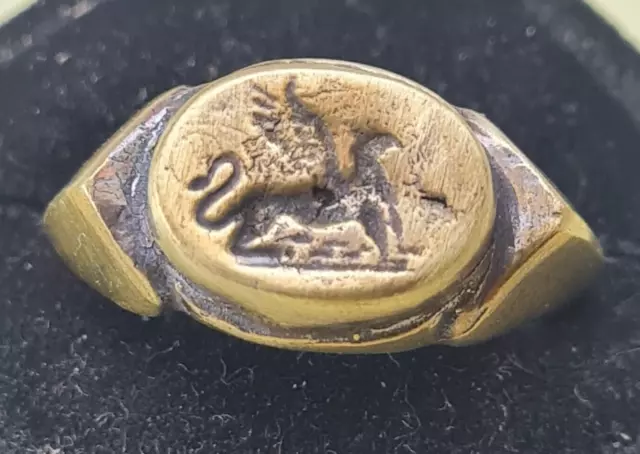 Grifin seal  ring Roman Style Handmade Bronze Vintage Antique Look SPQR Legio