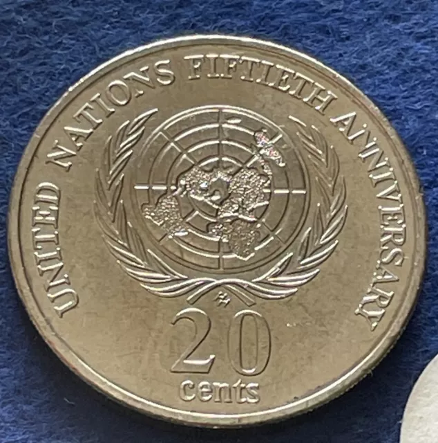 1995 20c Twenty Cent " UNITED NATIONS U.N "  20c   uncirculated