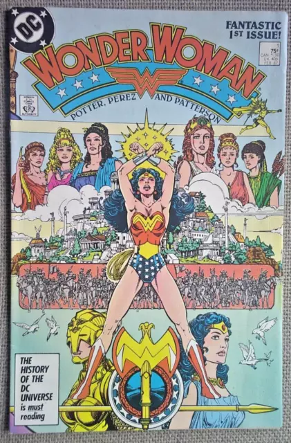 Wonder Woman No.1 From 1987 . Key 1St New Origin Of Wonder Woman ! George Perez.