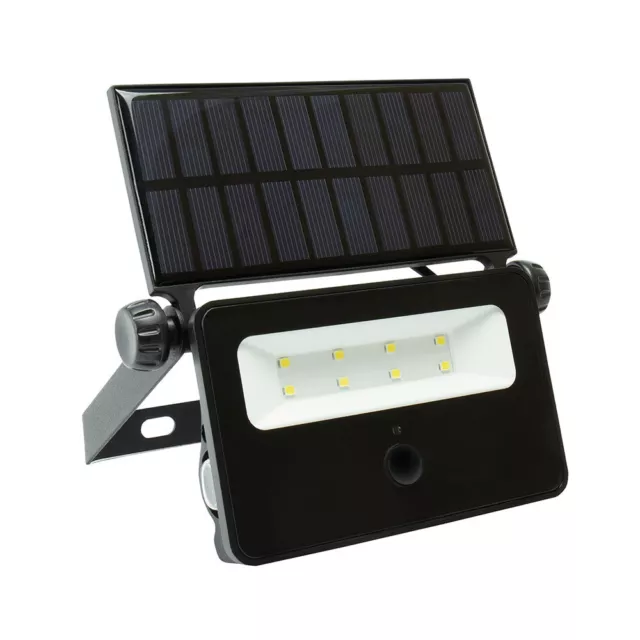 LED Solar Strahler Noctis Solaris Mini Schwarz IP65 kalt 6000K Bewegungsmelder