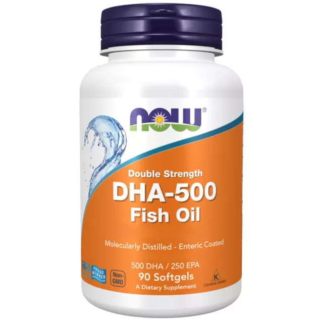 Now Foods, DHA-500, Double Strength, 90 capsule molli - spedizione lampo