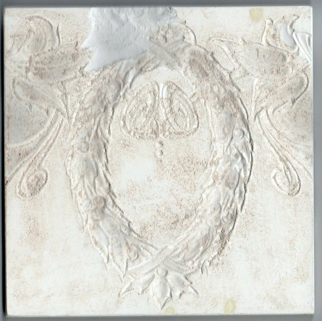 Cream & White Original 216 reclaimed original Art Nouveau tiles 18 ft wall 4