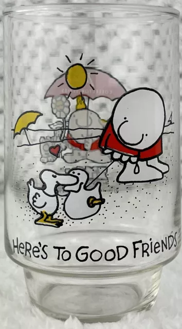 Vintage Ziggy By Tom Wilson 7Up Glass 1977 Here's To Good Friends Red 16 Oz.