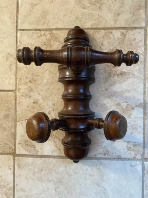 Antique Turned Wood Coat Rack Arts And Crafts.