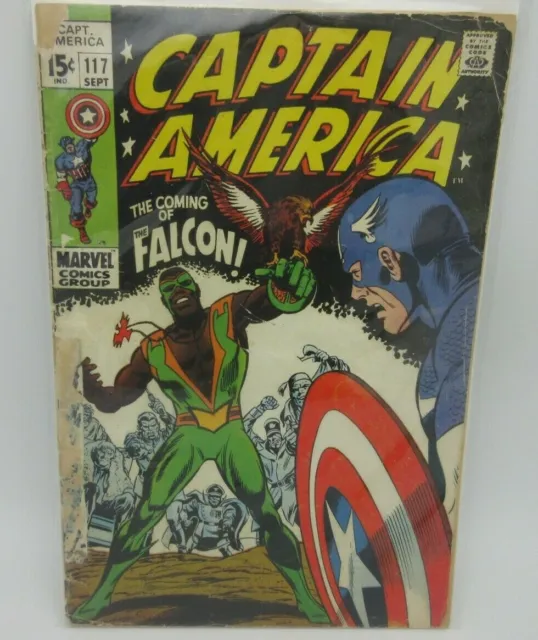 Captain America #117 (1969) 1st Appearance of The Falcon & Redwing, Stan Lee
