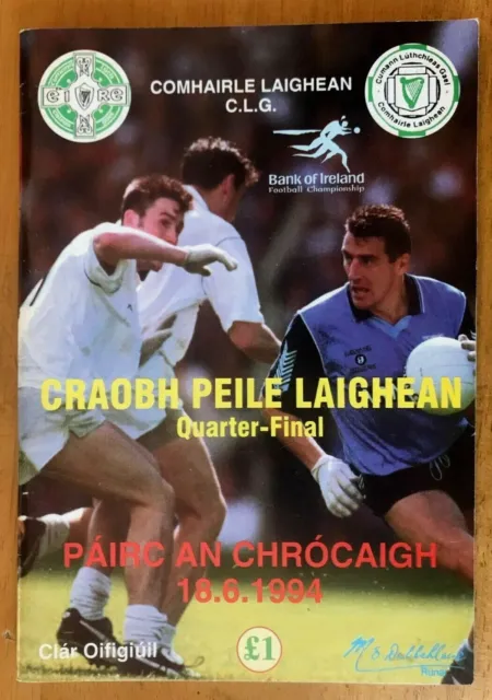 1994 GAA Dublin v Kildare - Leinster Senior Football Quarter Final Programme