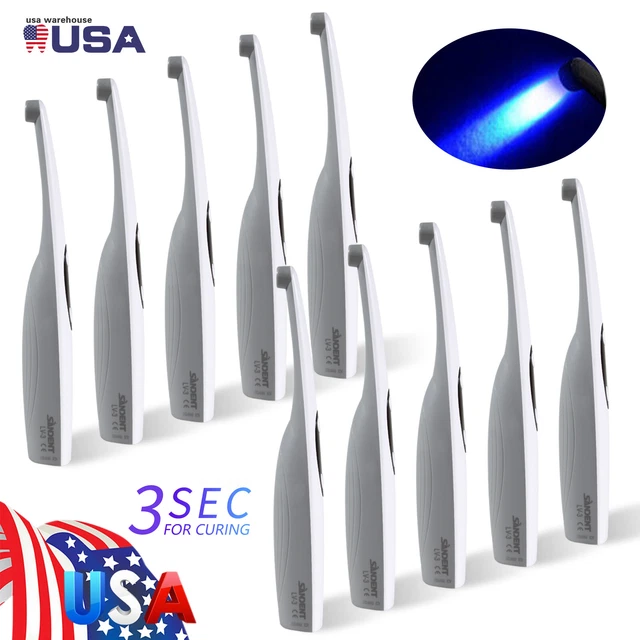 10 x Dental Wireless Cordless LED Cure Curing Light Lamp 2200mw Resin Cure 3 Sec