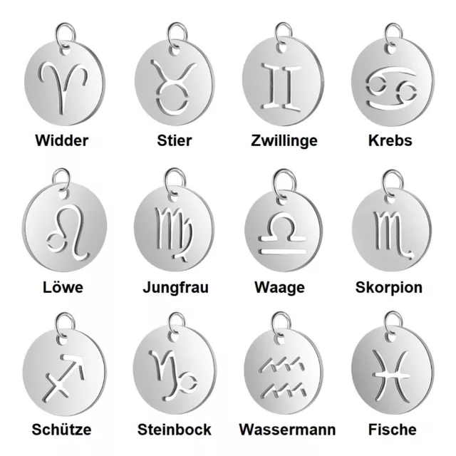 💖 Sternzeichen Sterne Halskette mit Anhänger Kette Edelstahl Horoskop Geschenk