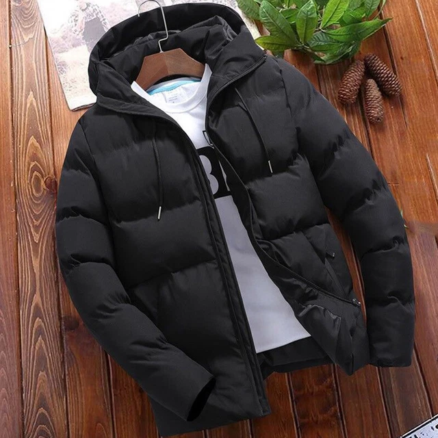 Mens Winter Warm Cotton Jacket Ski Snow Thick Hooded Puffer Coat Parka Quilted
