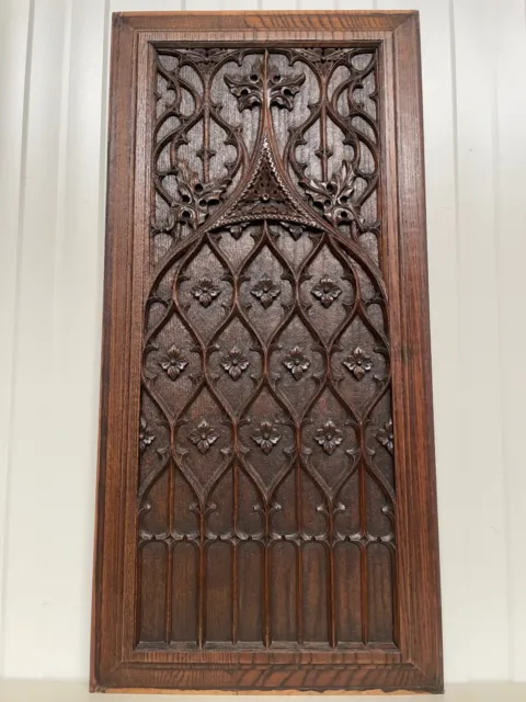 An Exceptional LARGE French Gothic Revival Church panel carved oak circa 1880-1