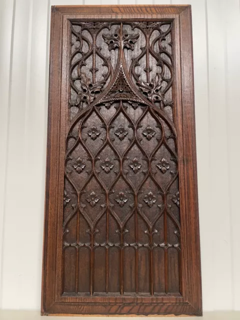 An Exceptional LARGE French Gothic Revival Church panel carved oak circa 1880-1