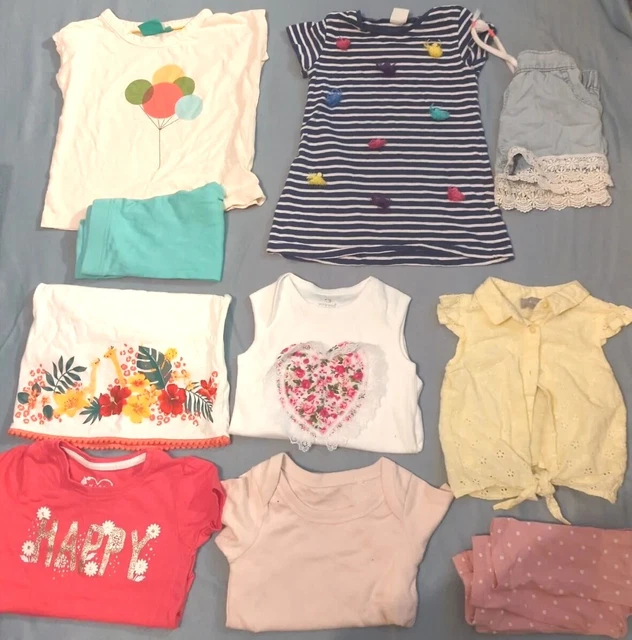 Baby Girls Casual Summer Clothes Bundle 9-12 Months - Tops / Leggings / Dress