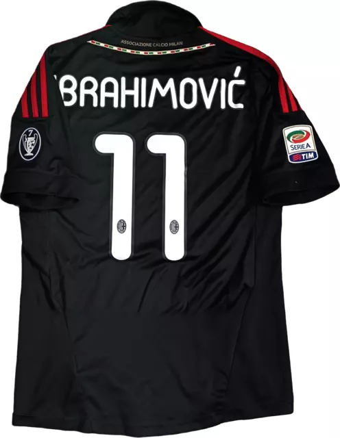 maglia calcio vintage gara AC Milan Ibrahimovic Adidas Fly Emirates 2011-12