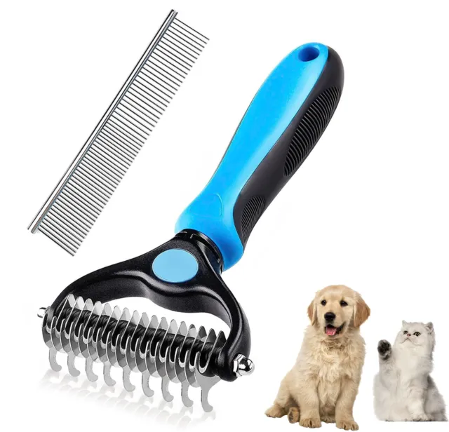 Undercoat Rake For Dogs - Dog Grooming Brush - Dog Deshedding Brush - Dog Hair B