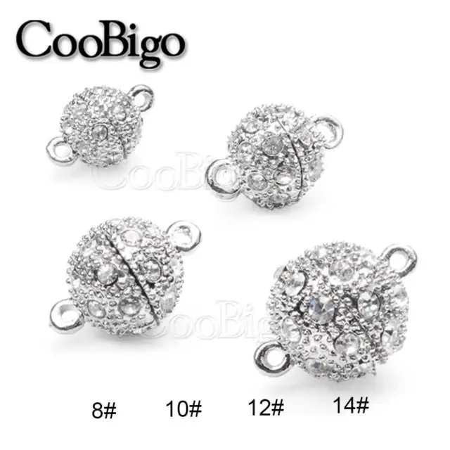 Crystal Rhinestone Magnetic Clasp Round Ball Jewelry DIY Necklace Bracelet Kits