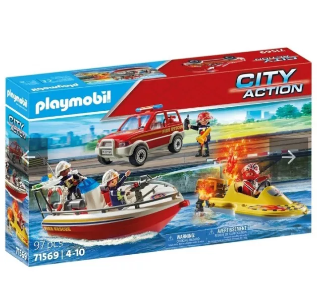 Play Mobil 71569 City Action Firefighting Operation With Speedboat