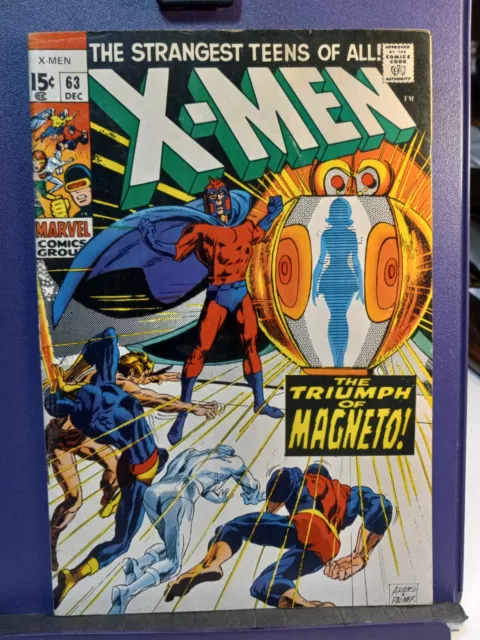 🔥X-Men #63, 1969 Silver Age Key /Neal Adams, Magneto, 1st app. of Lorelei