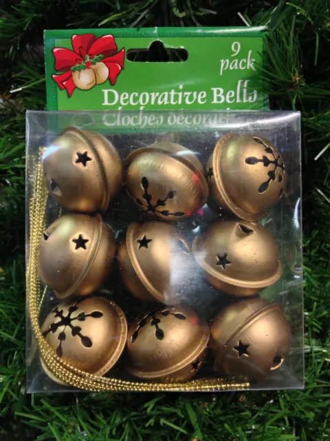9 Pack Decorative Jingle Bells Christmas Ornament Holiday Ornament