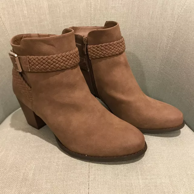 TORRID Brown Faux Leather Braided Bootie Ankle Boot Women's 11.5W NWOT