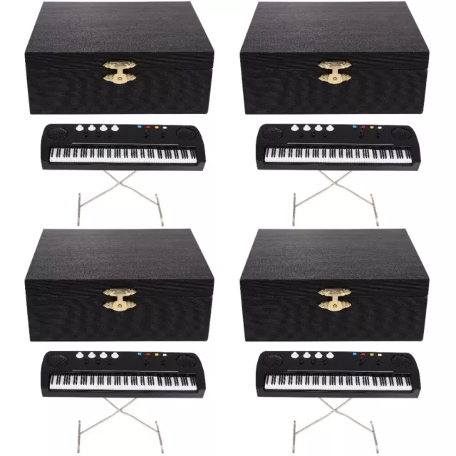 4 Pieces Mini-Tastatur Holz Kind Lernspielzeug Orgel Puppenhaus-Ornament