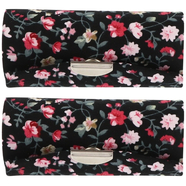 2 Count Étui Rouge À Lèvres Femme Fleuri Rétro Pour Voyage Antique Sac De