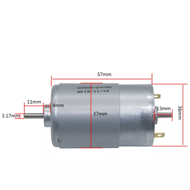 RS-555 Micro 37mm Electric Motor DC 12V 18V 24V Large Torque Dual 3.17mm Shaft