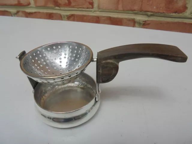 Vintage William Spratling Taxco Mexico Sterling Silver & Wood Tea Strainer