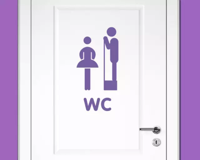 Samunshi Lustiges WC Tür Schild Wandtattoo Türaufkleber  25 Farben 9 Größen