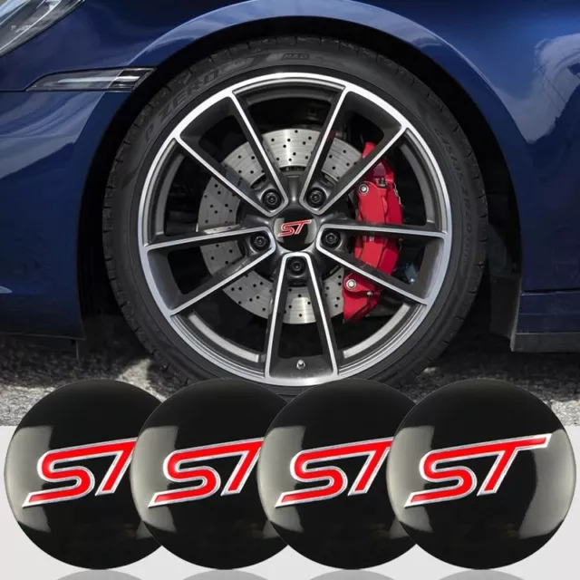 4x 2.2 Inch ST Car Rim Hub Cap Decal Wheel Center Stickers Cover Accessories