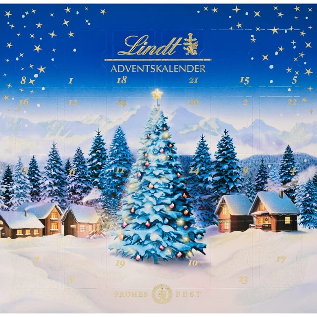  LINDT SCHOKOLADE MINI Tisch Adventskalender Weihnachtszauber 2025 115g 