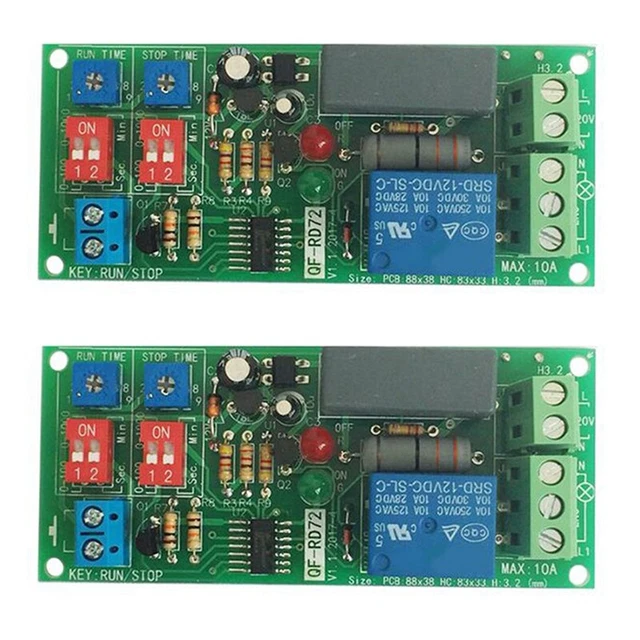2 pz relè di temporizzazione ritardo ciclo regolabile doppio tempo ripeti interruttore OFF inf T4O3