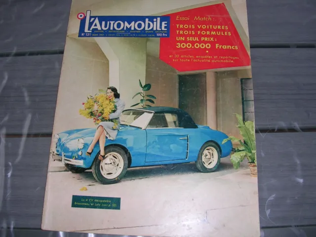 REVUE L'AUTOMOBILE MAGAZINE N°131 de 1957 port gratuit