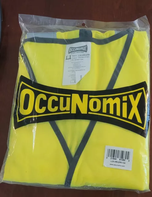 Occunomix LUX-HRC2FR-Y2X Flame Resistant Single Stripe Solid Vest, 2XL