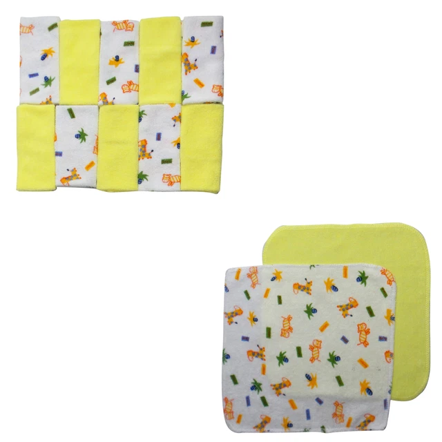 One Size Twelve Piece Wash Cloth Set Color:white