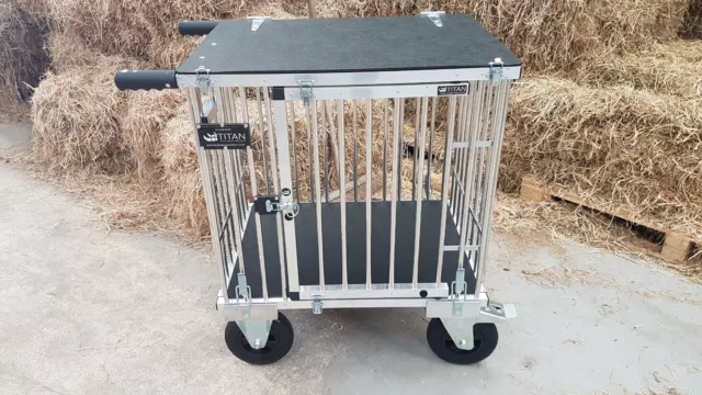 Titan 1 Berth MEDIUM Aluminium Dog Show Trolley with 8" All Terrain Wheels