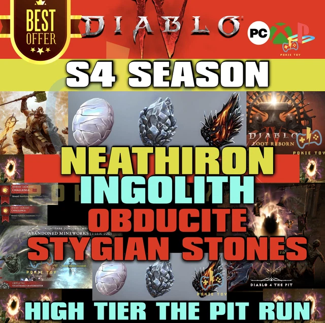 DIABLO 4 Matériaux Speedfarm Neathiron Ingolith Obducite Pit Runs Master Work EUR 15,53