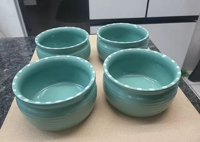 Block Gresval Staccato Rhythm Teal Set Of 4 Cereal/Soup Bowl 5" Portugal  🇵🇹