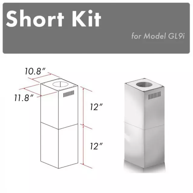 ZLINE SHORT Island Chimney Kit for ceiling UNDER 8 ft models GL9i (SK)