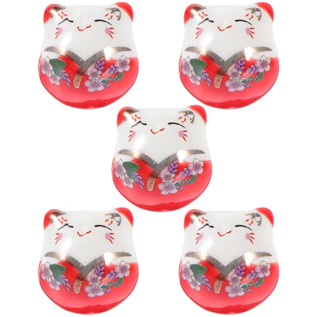 5pcs Charmes de chat en céramique Cat Cat décor