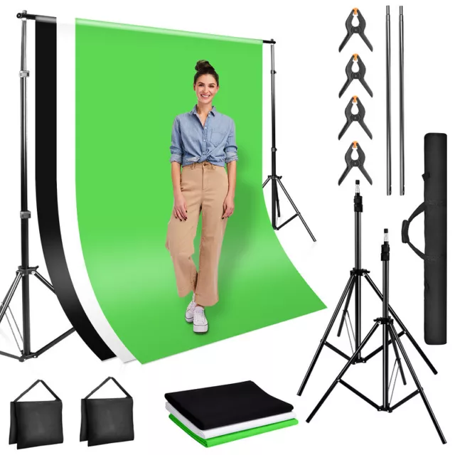 2.6x3m Fotostudio Hintergrundsystem Teleskop Hintergrund Stativ Set Mit Tasche