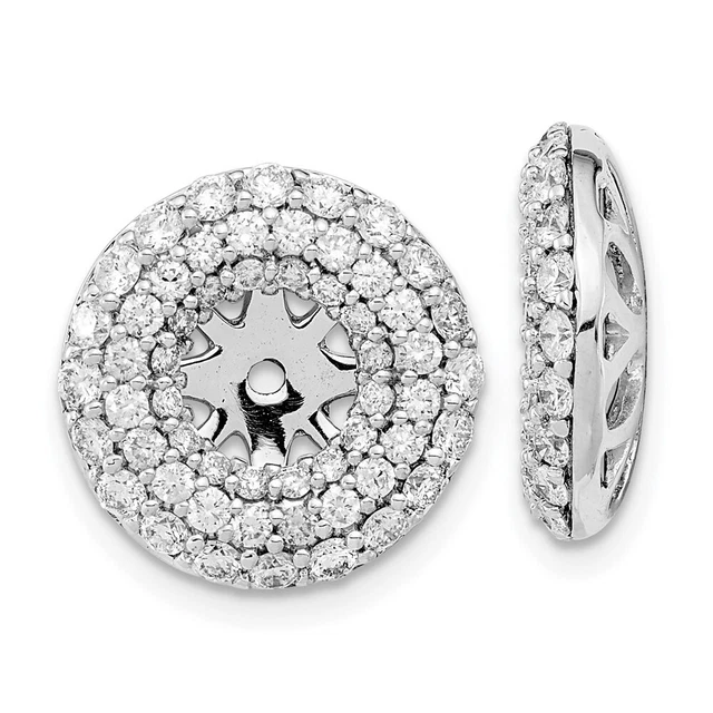 Real 14K White Gold Diamond Earring Jackets; Women & Men Real 14K White Gold Diamond Earring Jackets; Women & Men