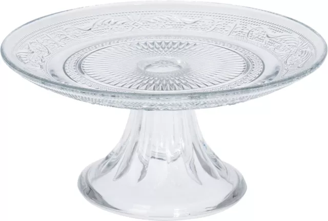 Classic Vintage Style Glass Cake Stand Retro Shabby Chic Glass 20cm Cake Plate 2