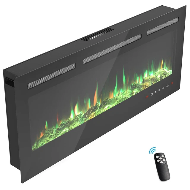 KUPPET Elektrokamin Wandkamin Kaminheizung elektrisch Flammen Touchscreen 1800W