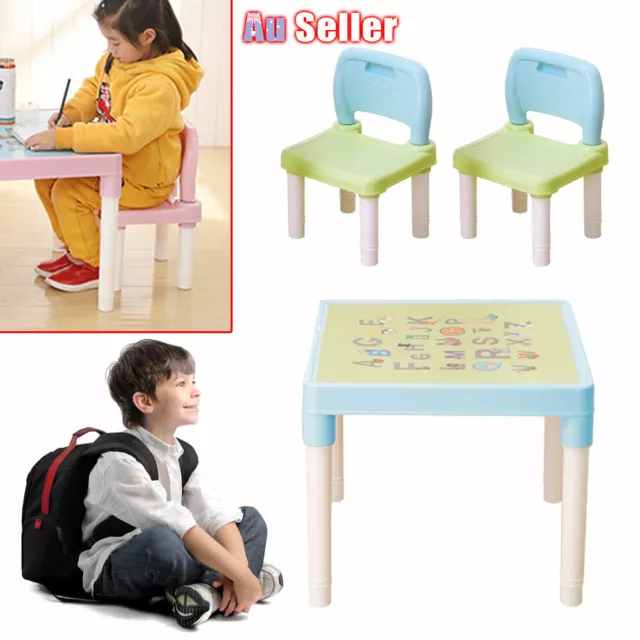 Table and 2 Chairs Set Playing Toddler Kids Learn Activity ABC Alphabet ACB#